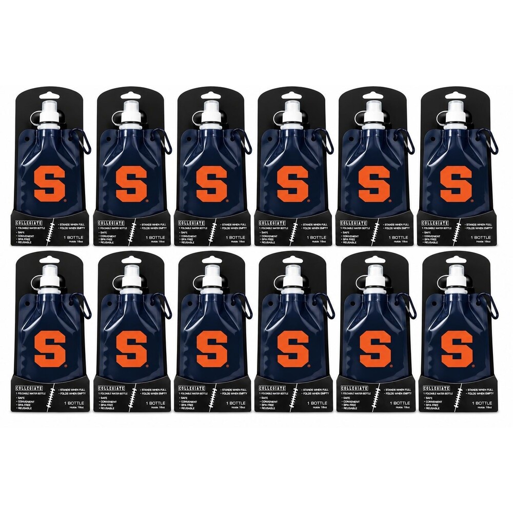 Set of 12 Syracuse Orange Foldable Water Bottles 16oz NCAA Tailgate Game Day Fan